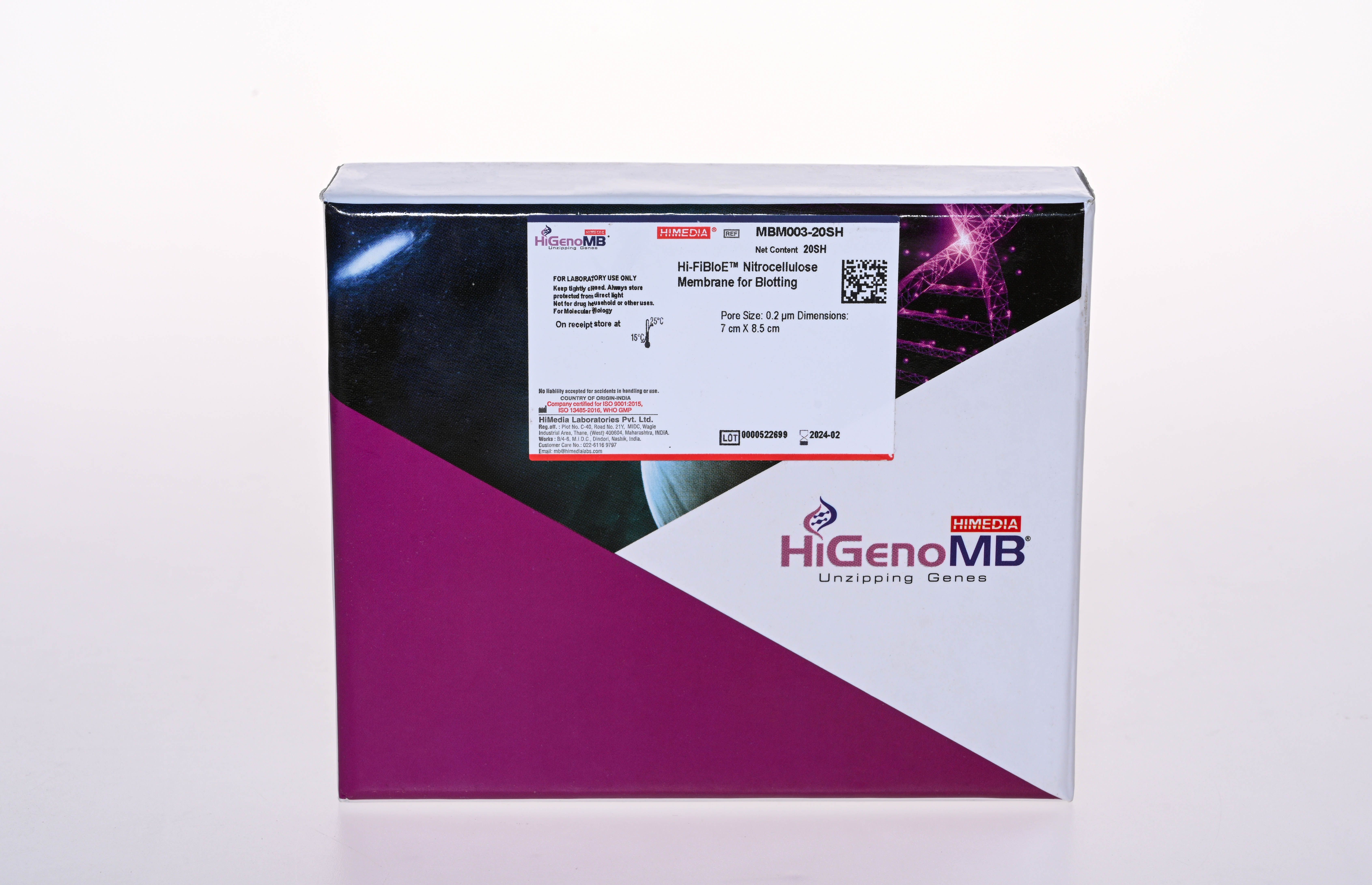 Мембрана нитроцеллюлозная Hi-FiBloE™, 0,2 мкм, 20x20 см, 20 шт/упак