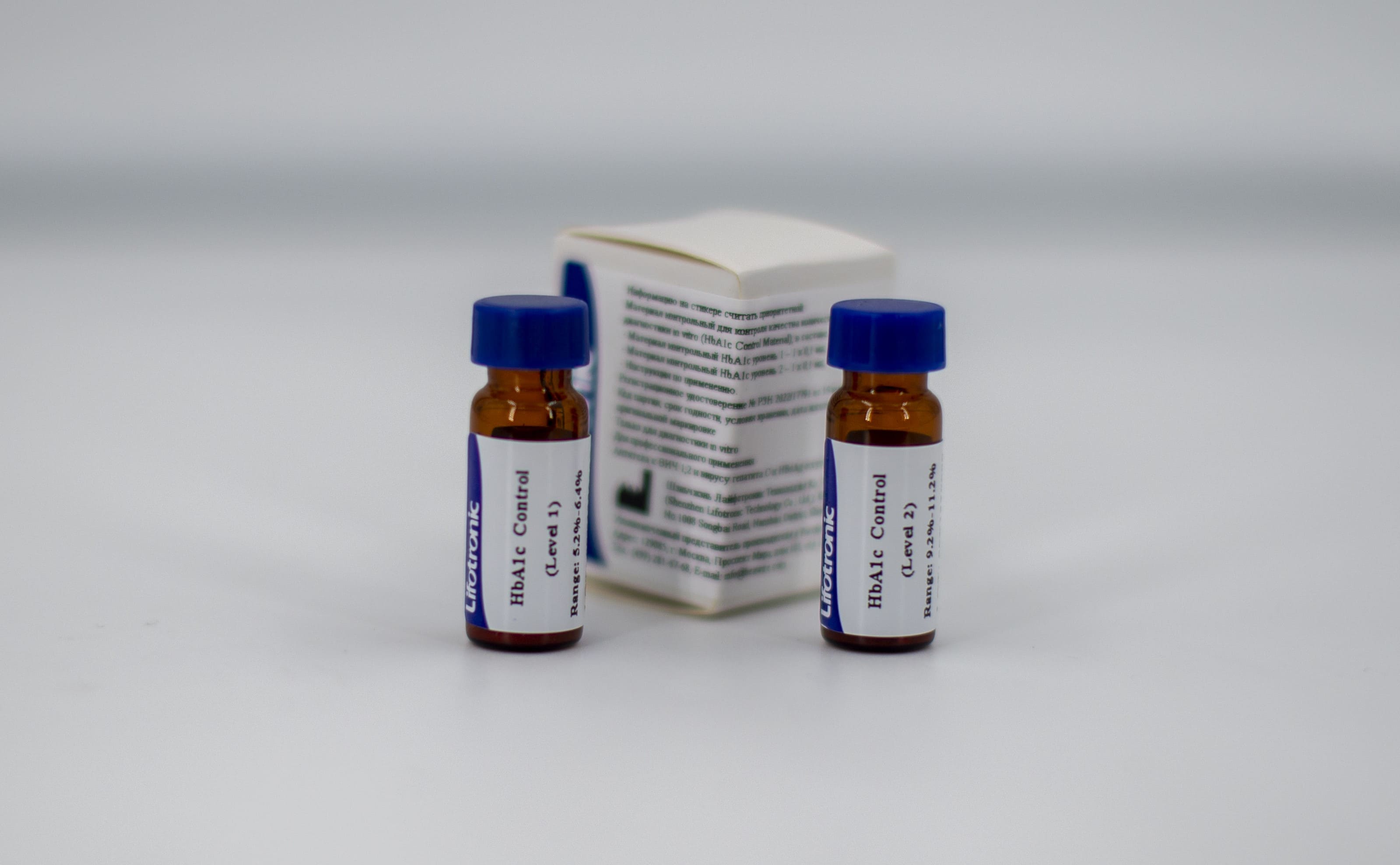Контрольный материал для анализатора гликированного гемоглобина Lifotronic H8 (уровень 1,2)
